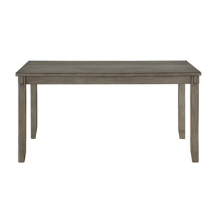 English Elm Transitional 6 Piece Gray Wood Dining Set with X-back Chairs Bench Faux Leather Seats B011P211344
