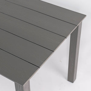 English Elm 68.9-inch Outdoor Rectangular Dining Table Hips Wood Grain Seats Six with Umbrella Hole W2085P364129