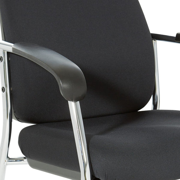 OSP Home Furnishings Padded Visitor Chair with Lumbar Support and Chrome Frame for Modern Office Reception 83750C-30
