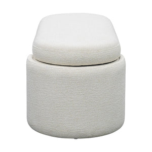 English Elm Fully Upholstered Oval Bench with Soft Close Storage Lid for Bedroom Entryway B035P408399