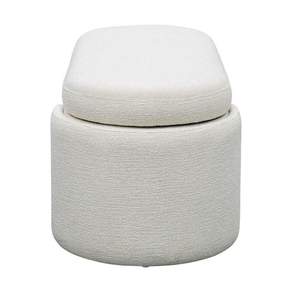 English Elm Fully Upholstered Oval Bench with Soft Close Storage Lid for Bedroom Entryway B035P408399