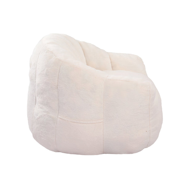 English Elm Bean Bag Chair - Luxurious Faux-Fur Sofa With High-Density Foam For Ultimate Comfort & Style W2200P313805