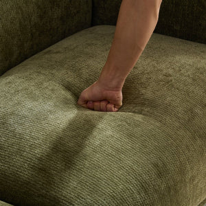 English Elm Modern 3-Seater Sofa with High-Density Foam Support, Durable Fabric, Ergonomic Comfort for Living Spaces Green W2085S00087