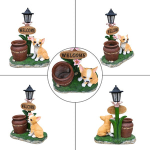 English Elm Sitting Corgi Resin Planter Sculpture Whimsical Porch Garden Decor with Succulent Cavity W5398P464253