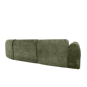 English Elm 140" Curved Sectional Sofa Plush Lamb Wool Upholstery 3 Piece Modular Living Room Set N767P384981F