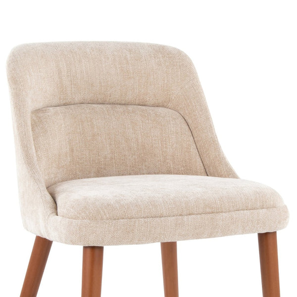 English Elm Chair Set of 2 Mid-century Modern Upholstered Dining Accent with Tapered Wood Legs Light Brown B202P471337