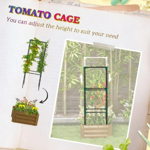 English Elm Garden Galvanized Steel Raised Planter with Integrated Trellis for Climbing Vegetables T3971P422763