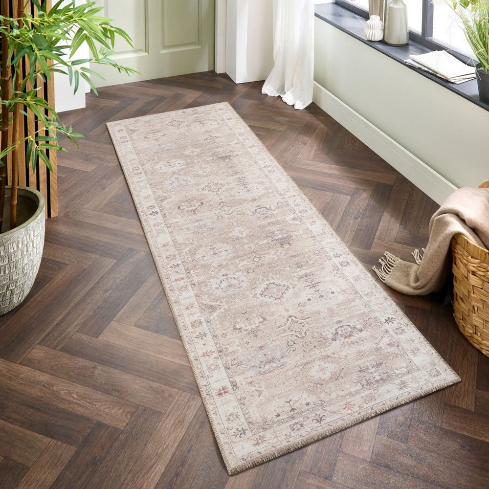English Elm Oxford Traditional Polyester Runner Rug with Jute Backing for Hallways and Entryways B186P428916