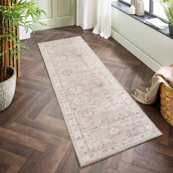 English Elm Oxford Traditional Polyester Runner Rug with Jute Backing for Hallways and Entryways B186P428916