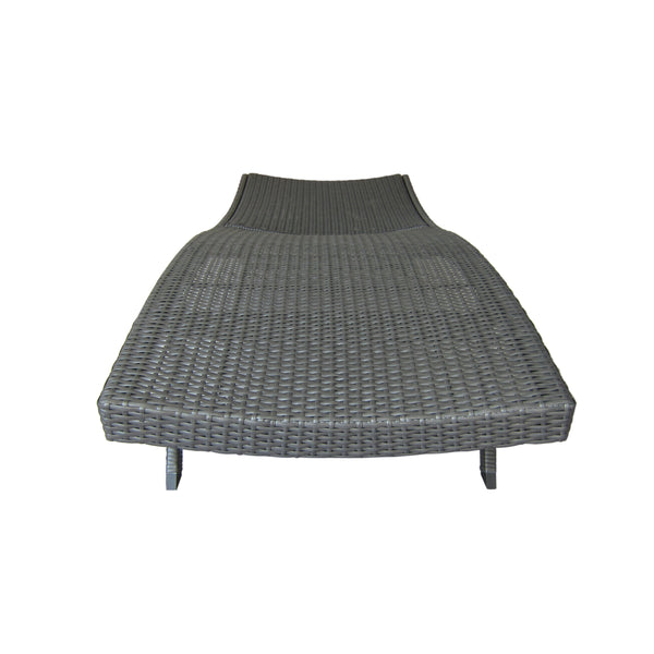 English Elm Christopher Knight Home® - Kauai Pe Wicker Chaise Lounge Chair – Hand-Crafted, Weather-Resistant, No Assembly, Modern Grey Design 54087.00GRY