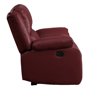 English Elm Zuriel Red PU Leather Motion Rocker Recliner with Pocket Coil Seat, 135° Manual Recline, Ergonomic Comfort B2726P285314
