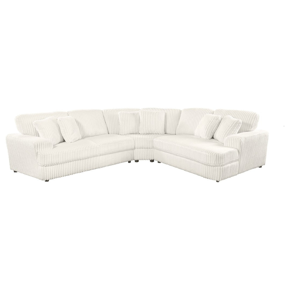 English Elm Langford Corduroy Sectional Sofa Plush L-shaped Seating for Cozy Living Rooms B062S01488
