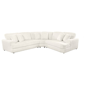 English Elm Langford Corduroy Sectional Sofa Plush L-shaped Seating for Cozy Living Rooms B062S01488