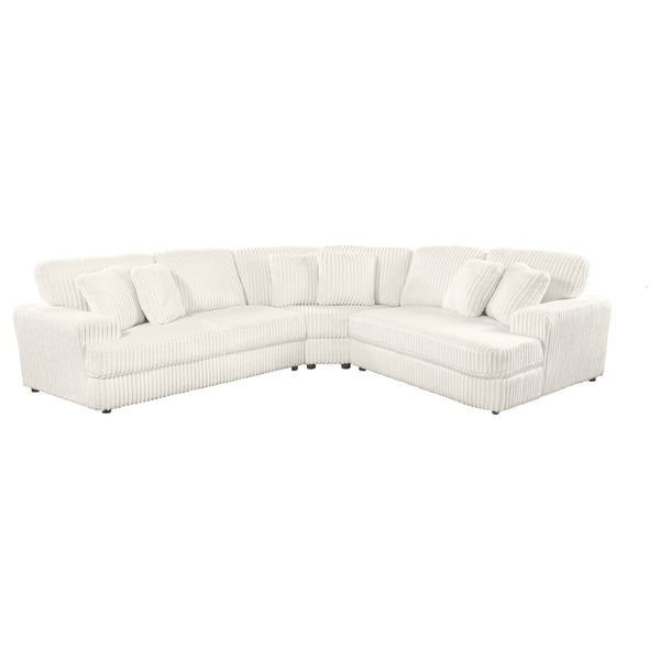 English Elm Langford Corduroy Sectional Sofa Plush L-shaped Seating for Cozy Living Rooms B062S01488