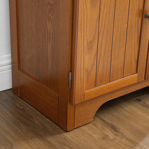 English Elm 72.4" Tall Storage Cabinet with 8 Doors and 4 Shelves, Smooth Surface, Vintage Handles, Sturdy Base and Hinge Oak W2275P269080