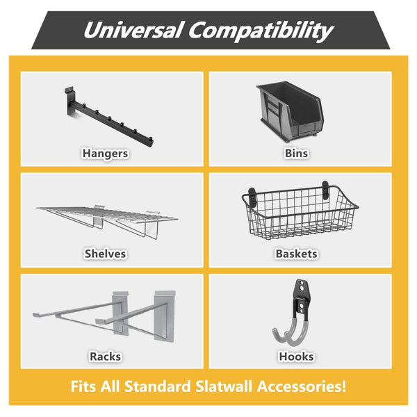English Elm Heavy Duty Pvc Slatwall Garage Storage System Modular Wall Mounted Tool Organizer W1422P286710