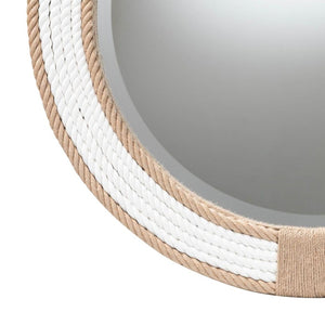 English Elm Round Braided Jute Rope Wall Mirror Natural Fiber Boho Coastal Accent Decor B2750P467833
