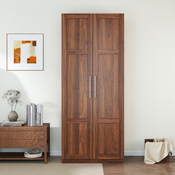 English Elm Pantry Cabinet with 2 Doors & 3 Shelves, Adjustable Tall Freestanding Kitchen Storage Cupboard for Home Organizing W331S00185