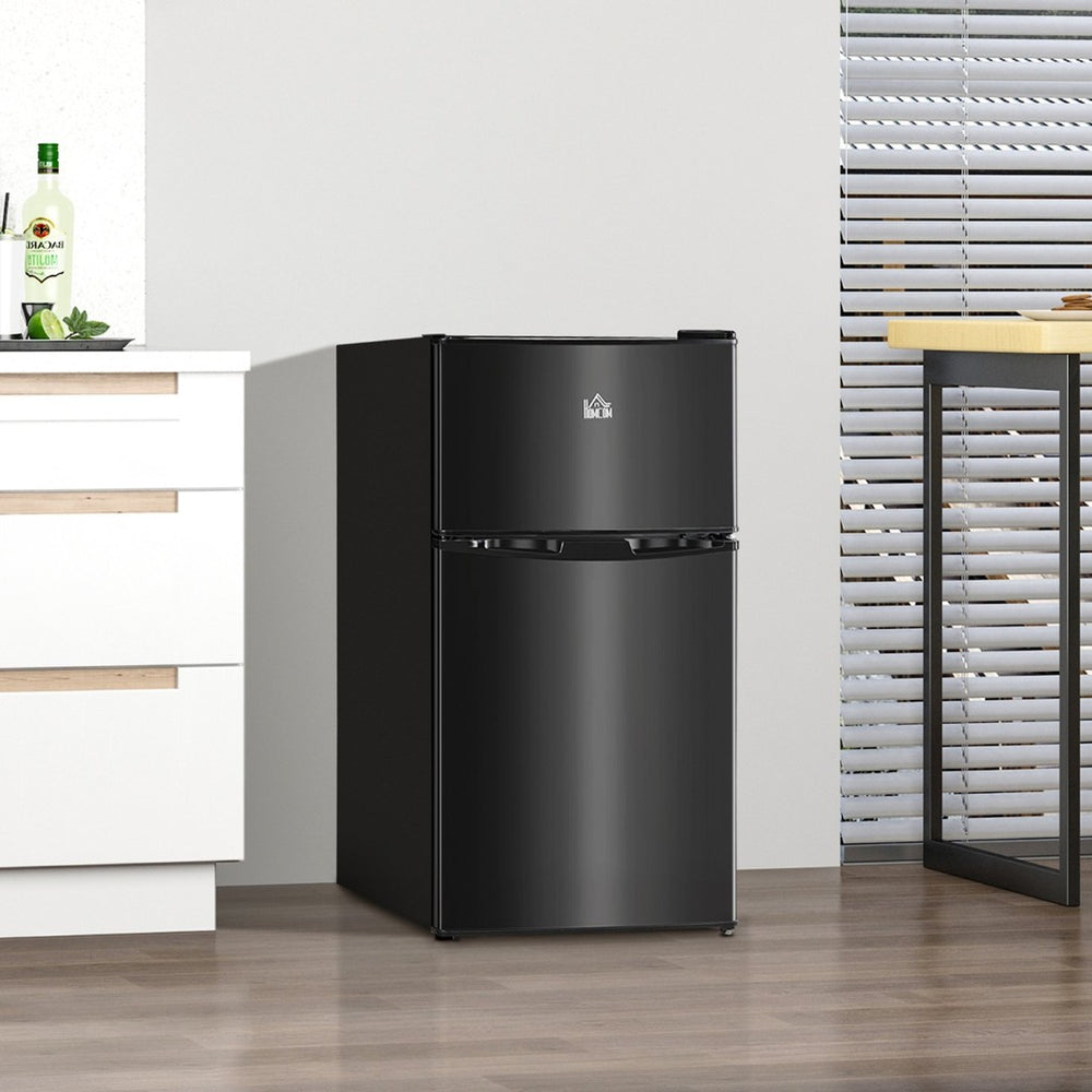 English Elm Homcom 3.2 Cu Ft Double Door Mini Fridge with Freezer for Dorm or Home Office W2225P173903