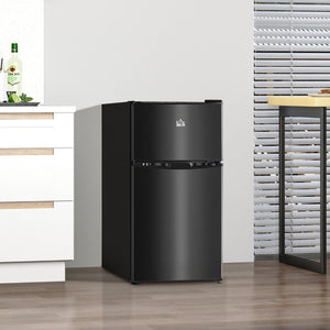 English Elm Homcom 3.2 Cu Ft Double Door Mini Fridge with Freezer for Dorm or Home Office W2225P173903