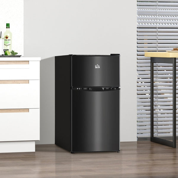 English Elm Homcom 3.2 Cu Ft Double Door Mini Fridge with Freezer for Dorm or Home Office W2225P173903