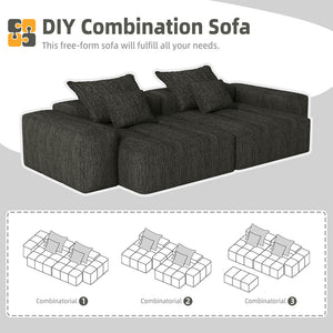 English Elm Modern Oversized Modular Sectional Sofa In Sparkling Chenille With 4 Pillows, No Assembly Needed! W1885S00066