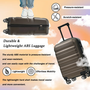 English Elm 28 Inch Hardshell Abs Checked Suitcase with Spinner Wheels and Built-in Lock for Travel N730P323462G
