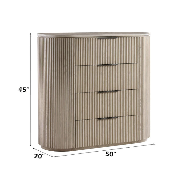 English Elm Leanna Four Drawer Oak Veneer Chest with Felt Lined Jewelry Tray for Bedroom B2756P506267