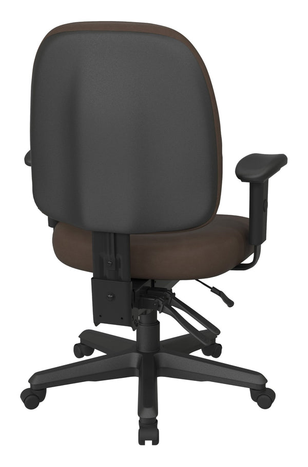 OSP Home Furnishings Ergonomics Chair Adjustable Lumbar Support Office Seat with Greenguard Certified Cushioned Back Java 43808-R102