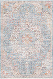 Unique Loom Newport Elms Machine Made Medallion Rug Blue, Ivory/Light Blue/Rust Red/Terracotta/Yellow/Pink 5' 3" x 8' 0"