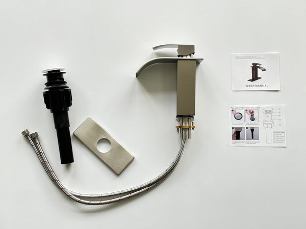 English Elm Single Handle Bathroom Faucet - Modern Brushed Nickel Lavatory Faucet For Easy Installation & Durability P2 T3177P388145-GIGA