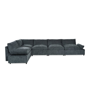 English Elm Christopher Knight Home® - 115.5" Modular Deep Gray Sectional Sofa with Plush Storage, Durable Polyester, Solid Wood Frame, Versatile Seating Experience N767P234458R