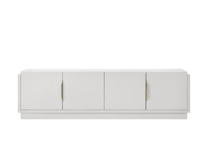 English Elm Tropea 58 Inch Open Shelf Media Console with Oak Finish and Cord Management B2749P413264