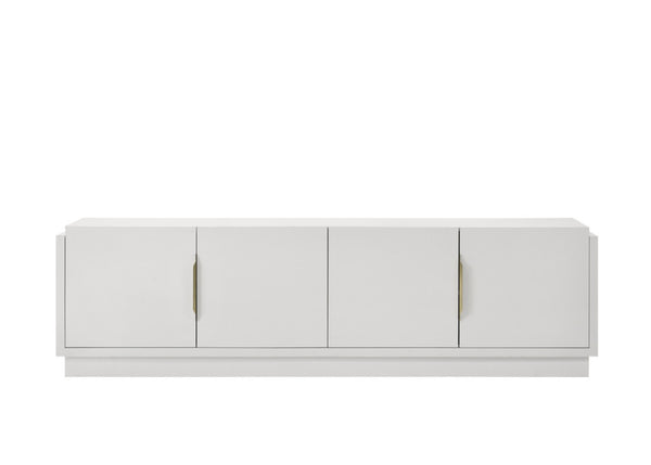 English Elm Tropea 58 Inch Open Shelf Media Console with Oak Finish and Cord Management B2749P413264