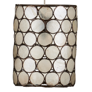 Regatta 15-Light Multi-Drop Pendant: Stunning Capiz Shell & Wrought Iron Design for Modern Spaces