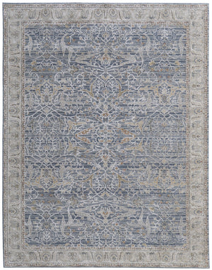 Feizy Rugs Pasha Global Charm Rug - Vibrant Polyester Ikat Design, Soft Low Pile, Stain-resistant & Kid-friendly Blue,Taupe,Ivory Polyester Pas39m4fbluivyh04
