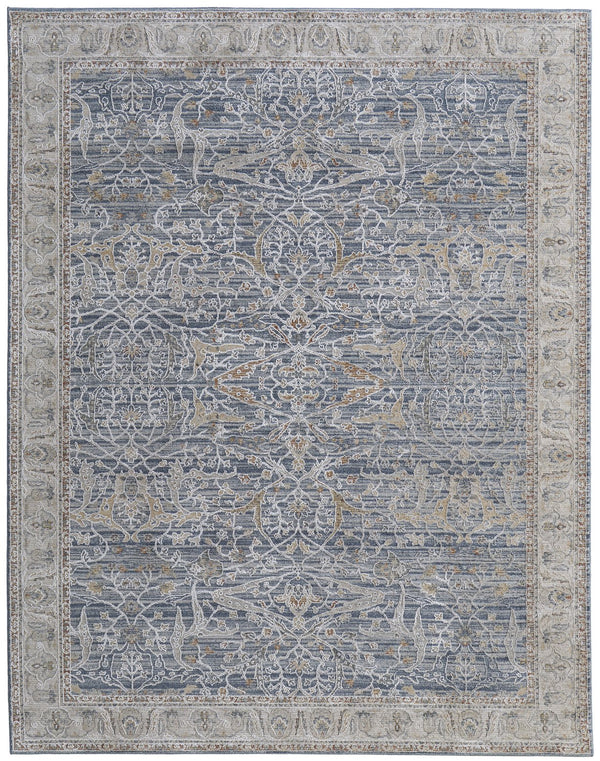 Feizy Rugs Pasha Global Charm Rug - Vibrant Polyester Ikat Design, Soft Low Pile, Stain-resistant & Kid-friendly Blue,Taupe,Ivory Polyester Pas39m4fbluivyh04