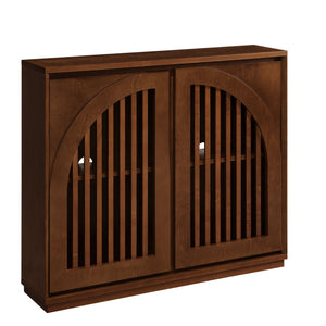 English Elm Mid Century Modern Fluted Sideboard Cabinet With Outlet Holes - Stylish Storage For Living Spaces W1801P362150