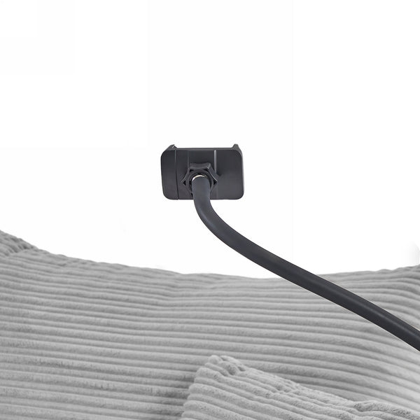 English Elm 95.3" Modern 3-Seater Sectional Sofa With Storage, Usb Ports & Movable Ottoman For Stylish Comfort N719S001612E