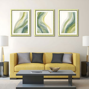 English Elm Set Of 3 Abstract Green Framed Wall Art – Modern Replaceable Canvas Prints For Stylish Home Decor T3976P383226-GIGA