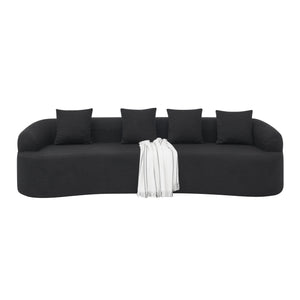 English Elm Curved Modular Sectional Sofa with High-Density Foam Compression, No-Assembly Modern Minimalist Comfort Black W487S00359
