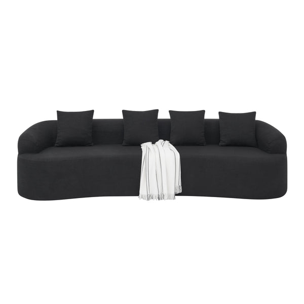 English Elm Curved Modular Sectional Sofa with High-Density Foam Compression, No-Assembly Modern Minimalist Comfort Black W487S00359