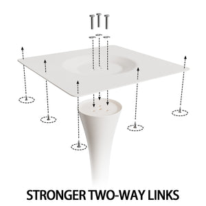 English Elm 31.5" White Tulip Dining Table – Mid-Century Round MDF Top with Pedestal Base, Seats 2-4 Comfortably W3732P356631