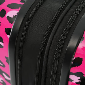 English Elm Hardshell Polycarbonate Luggage Set Three Piece Spinner Suitcases with Tsa Lock Hot Pink Leopard N732P218227H