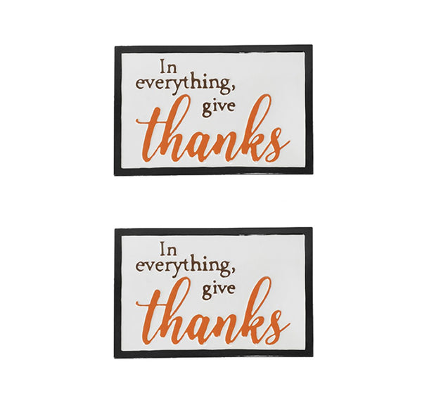 English Elm Set Of 2 Thanks Wall Signs - Rustic Farmhouse Wall Art For Fall, Thanksgiving & Harvest Decor W2078P246227-GIGA