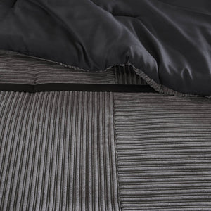 English Elm 7 Piece Micro Corduroy Comforter Set - Luxurious Grey California King Bedding Ensemble For Year-Round Comfort B035P266663