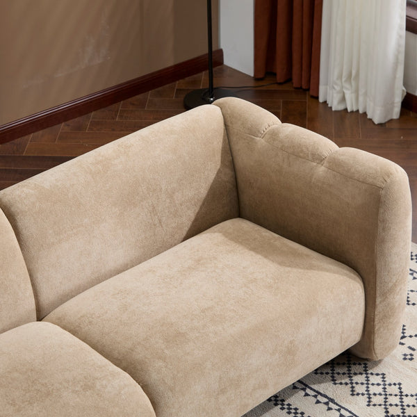 English Elm Christopher Knight Home® - Tonson 83" 3-Seater Sofa with Wave Design, Cloud-Like Cushions, Durable 900 lb Support, Modern Elegance Camel N773IS00030N