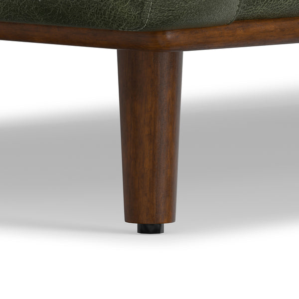 English Elm Morrison 72-Inch Sofa: Handcrafted Moss Green Leather Loveseat For Cozy Mid-Century Living Spaces B136P364279