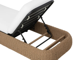 Sunpan Barcelona Lounger - Elegant Weather-resistant Design With Plush Comfort For Ultimate Relaxation Outdoors White Fabric 112175