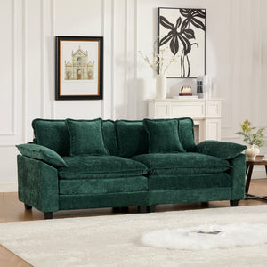 English Elm Wider Armrest Loveseat - Modern Green Chenille Couch With Cloud-Like Comfort For Any Space W1143S00038-GIGA